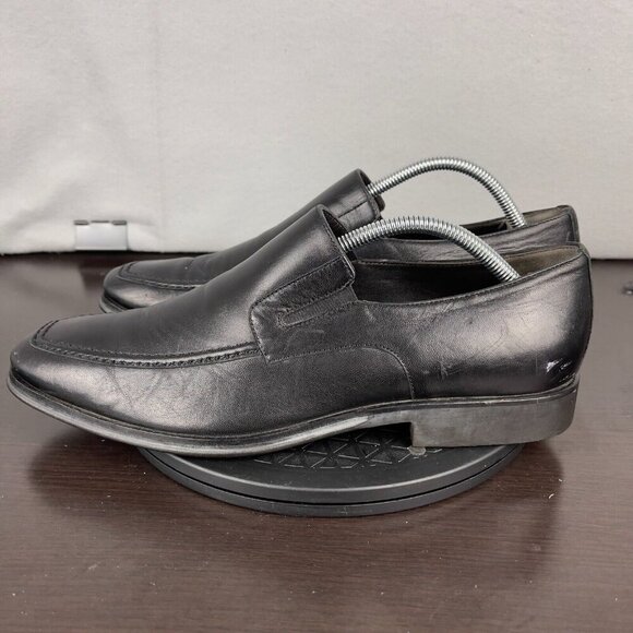 Bruno Magli Loafers Black Leather Mens Size 11 Made in Italy - Picture 2 of 9